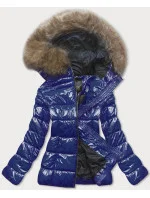 Lakovaná prešívaná bunda pre ženy Cornflower Blue (7695) Lakovaná prešívaná bunda pre ženy Cornflower Blue (7695)