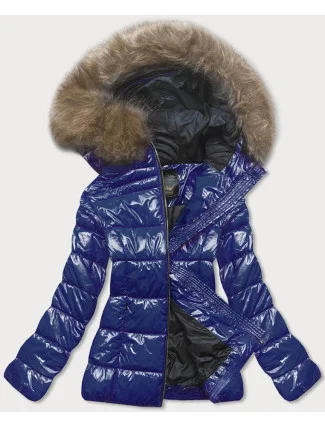 Lakovaná prešívaná bunda pre ženy Cornflower Blue (7695) Lakovaná prešívaná bunda pre ženy Cornflower Blue (7695)