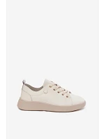 Kožené dámské polobotky Vinceza 41508 světle béžové