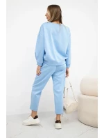 Tepláková súprava Butter fabric + nohavice modrá