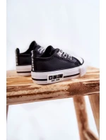 Dziecięce Skórzane Trampki BIG STAR KK374041 Czarno-Białe