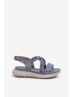 Ľahké dámske pohodlné sandále na suchý zips Blue Ceclea Ľahké dámske pohodlné sandále na suchý zips Blue Ceclea