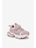 Sneakersy Dziecięce Na Grubej Podeszwie Różowe Lianees