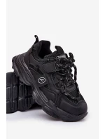 Sneakersy Dziecięce Na Platformie Czarne Hanomess