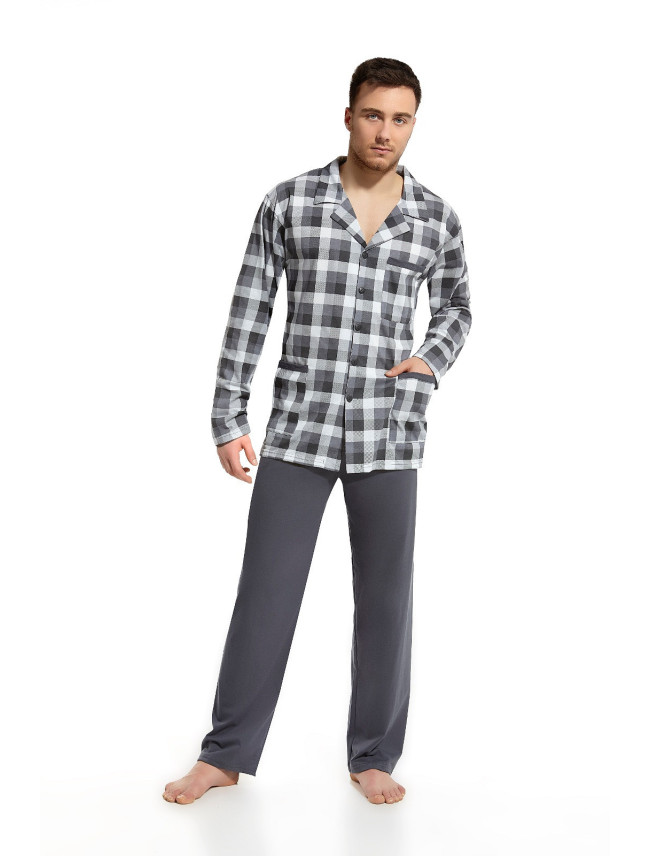 Cornette 114 pánske pyžamo s rozopínaním na zips 3XL-5XL