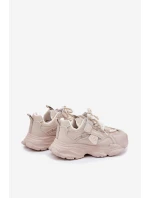 Sneakersy Dziecięce Na Platformie Beżowe Hanomess