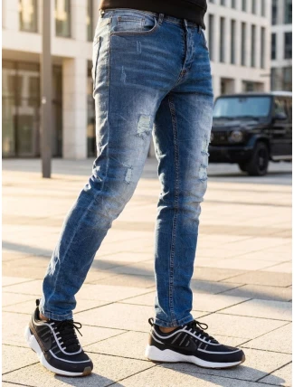 Modré pánske nohavice FashionStreet UX3821