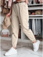 Dámske nohavice chinos s opaskom RELCIX light beige FashionStreet UY2585