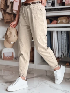 Dámske nohavice chinos s opaskom RELCIX light beige FashionStreet UY2585