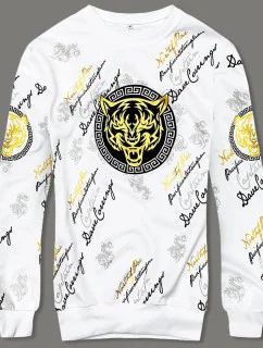 Pánska mikina s potlačou biela (8B1106-1)