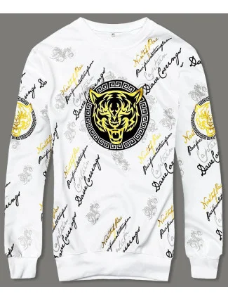 Biela pánska mikina s potlačou (8B1106-1)