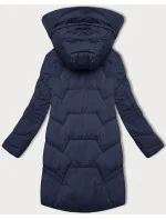 Tmavomodrá dámska prechodná bunda s kapucňou LHD (LHD-24585) Tmavomodrá dámska prechodná bunda s kapucňou LHD (LHD-24585)