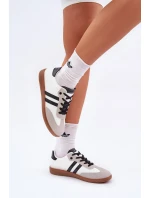 Niskie Trampki Tenisówki Damskie Biało-Czarne Loredis