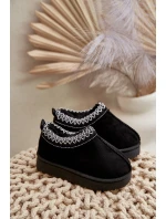 Śniegowce Botki Dziecięce Na Platformie Ocieplane Futerkiem Czarne Vilabria