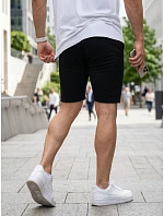 Pánske teplákové šortky so šnúrkou, čierne, FashionStreet SX2625 Pánske teplákové šortky so šnúrkou, čierne, FashionStreet SX2625