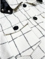 Dámska károvaná košeľová bunda vo farbe ecru (AG3-1813) Dámska károvaná košeľová bunda vo farbe ecru (AG3-1813)