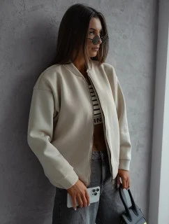 Béžová zateplená bunda bomber (82158)