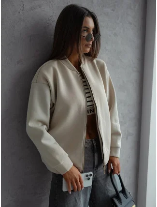 Béžová zateplená bunda bomber (82158)