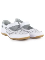 Dámska kožená poltopánka so suchým zipsom biela Jezzi 9763