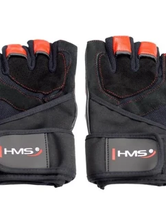 Gymnastické rukavice čierne/červené HMS RST01 r.XL