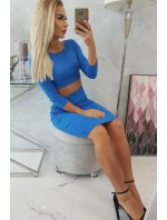 Súprava blúzky a sukne nevädze modrá