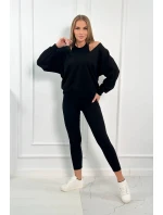 3-dielna sada mikina + top + legíny čierna 3-dielna sada mikina + top + legíny čierna