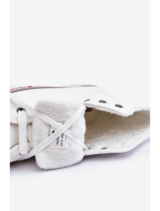 Damskie Wysokie Ocieplane Trampki Cross Jeans KK2R4044C Białe