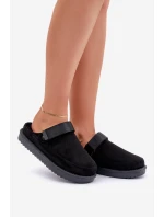 Ocieplane Kapcie Damskie Na Platformie Czarne Neliel