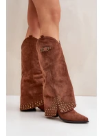 Hnedé topánky Iveliri na podpätku