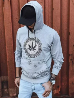 Pánska sivá mikina s potlačou FashionStreet BX5327