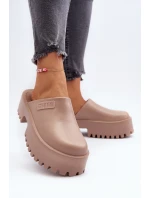 Damskie Klapki Na Masywnej Podeszwie Big Star NN274016 Beżowe