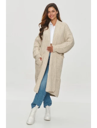 Sveter na gombíky model 201795 Makadamia Sveter na gombíky model 201795 Makadamia