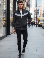 Pánsky sveter bez zipsu tmavosivý FashionStreet WX2260z