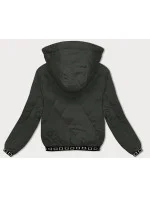 Prešívaná bunda v army farbe s ozdobnými sťahovacími lemami (16M9085-136) Prešívaná bunda v army farbe s ozdobnými sťahovacími lemami (16M9085-136)