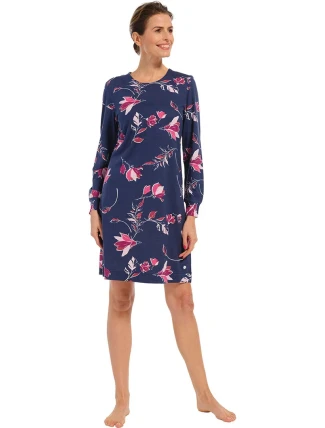 Dámska nočná košeľa 10232-100-2 tm. modrá so vzorom - Pastunette Dámska nočná košeľa 10232-100-2 tm. modrá so vzorom - Pastunette