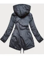Tmavo modro-grafitová obojstranná dámska bunda (W556-1)