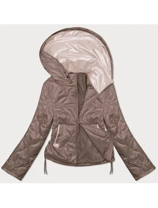 Tmavobéžová dámska bunda so šnúrkami na bokoch S'West (B8235-101) Tmavobéžová dámska bunda so šnúrkami na bokoch S'West (B8235-101)