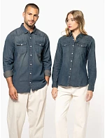 Kariban K 519 Džínsová košeľa s dlhým rukávom 20.K519 blue jean