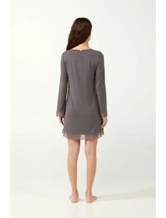 Vamp - Nočná košeľa s bodkami a sieťovanými detailmi 21815 - Vamp