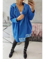 Zateplená mikina so zipsom nevädzovo modrá Zateplená mikina so zipsom nevädzovo modrá