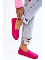 Zamszowe Mokasyny Damskie Fuksja Morreno