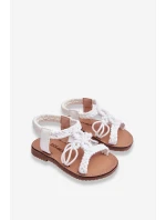 Dziecięce Plecione Wsuwane Sandały Białe Tracy