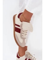 Niskie Sneakersy Damskie Z Wywiniętym Językiem Bordowe Ardira