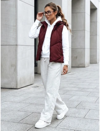 Dámska prešívaná vesta LIKEHUGS bordová FashionStreet TY4976 Dámska prešívaná vesta LIKEHUGS bordová FashionStreet TY4976