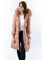 Dámska dlhá zimná bunda s kapucňou Old Pink (7752) Dámska dlhá zimná bunda s kapucňou Old Pink (7752)