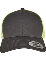 Flexfit 6606/6606T 6-panelová vintage čiapka „Trucker“ 55.6606 antracitová/neónovo zelená