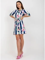 Dámske šaty LK SK 507506.84P biela a tmavo modrá - FPrice