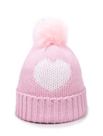 Yoclub Dievčenské zimné čiapky CZZ-0470G-AA20 Pink