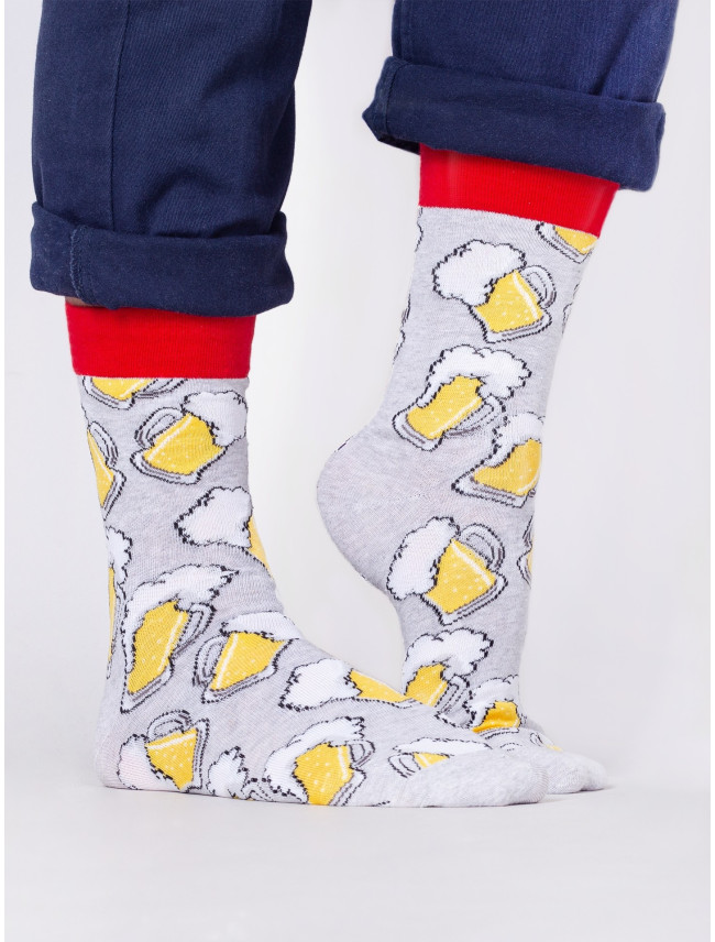 Yoclub Bavlnené ponožky Vzory Farby SKA-0054F-H800 Grey