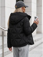 Dámska zimná prešívaná bunda s kapucňou, čierna, FashionStreet TY5939